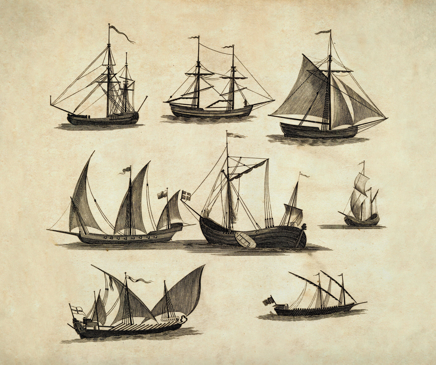 Sailing Ships – antique art print from Ninska Designs
