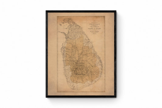 Island of Ceylon Map dated 1822 - Antique Reproduction - Sri Lanka - Vintage Wall Map - Available Framed