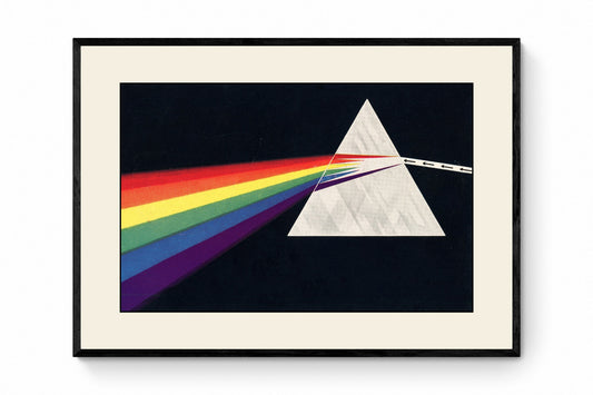 Light Diffraction through a Glass Prism - Antique Reproduction - Science - Available Framed