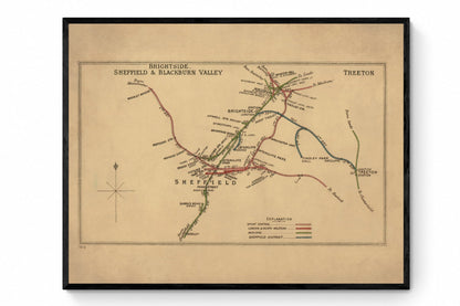 Railway Map 1912 – antique art print from Ninska Designs