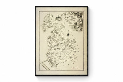 Domesday Map of Lancashire 1888 – antique art print from Ninska Designs