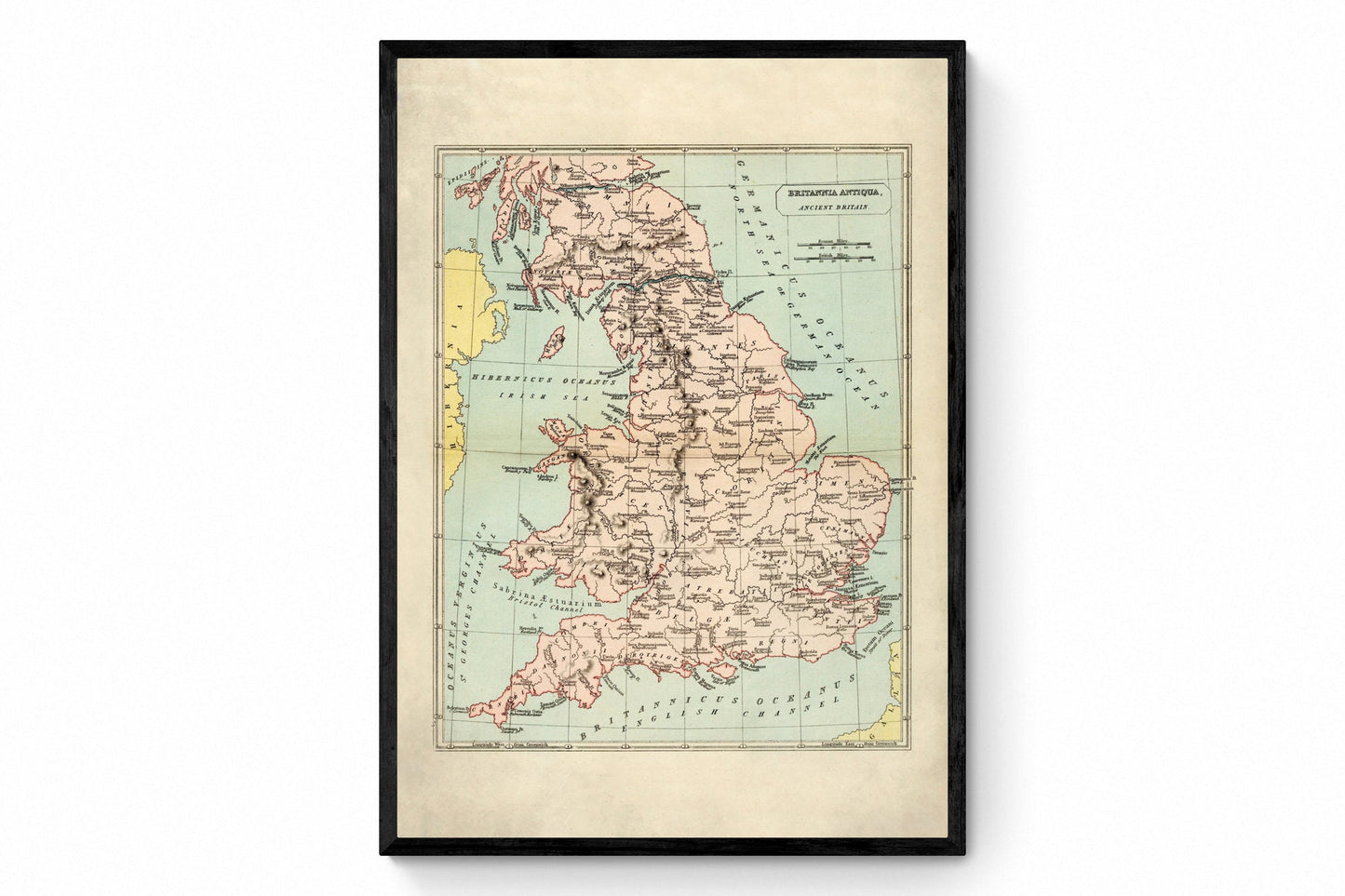 Britannia Antiqua (Ancient Britain) Map – antique art print from Ninska Designs