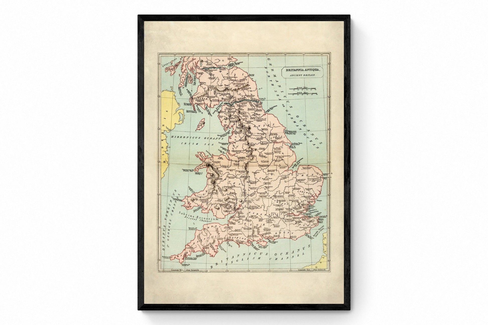 Britannia Antiqua (Ancient Britain) Map – antique art print from Ninska Designs