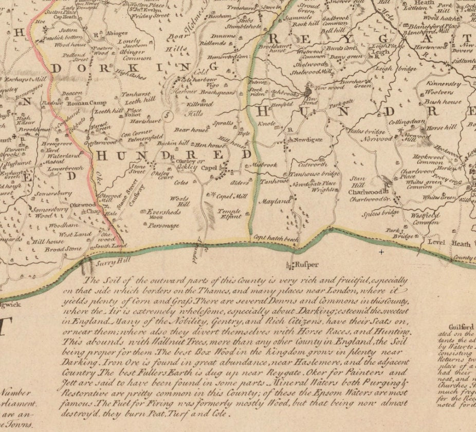Surrey Map dated 1749
