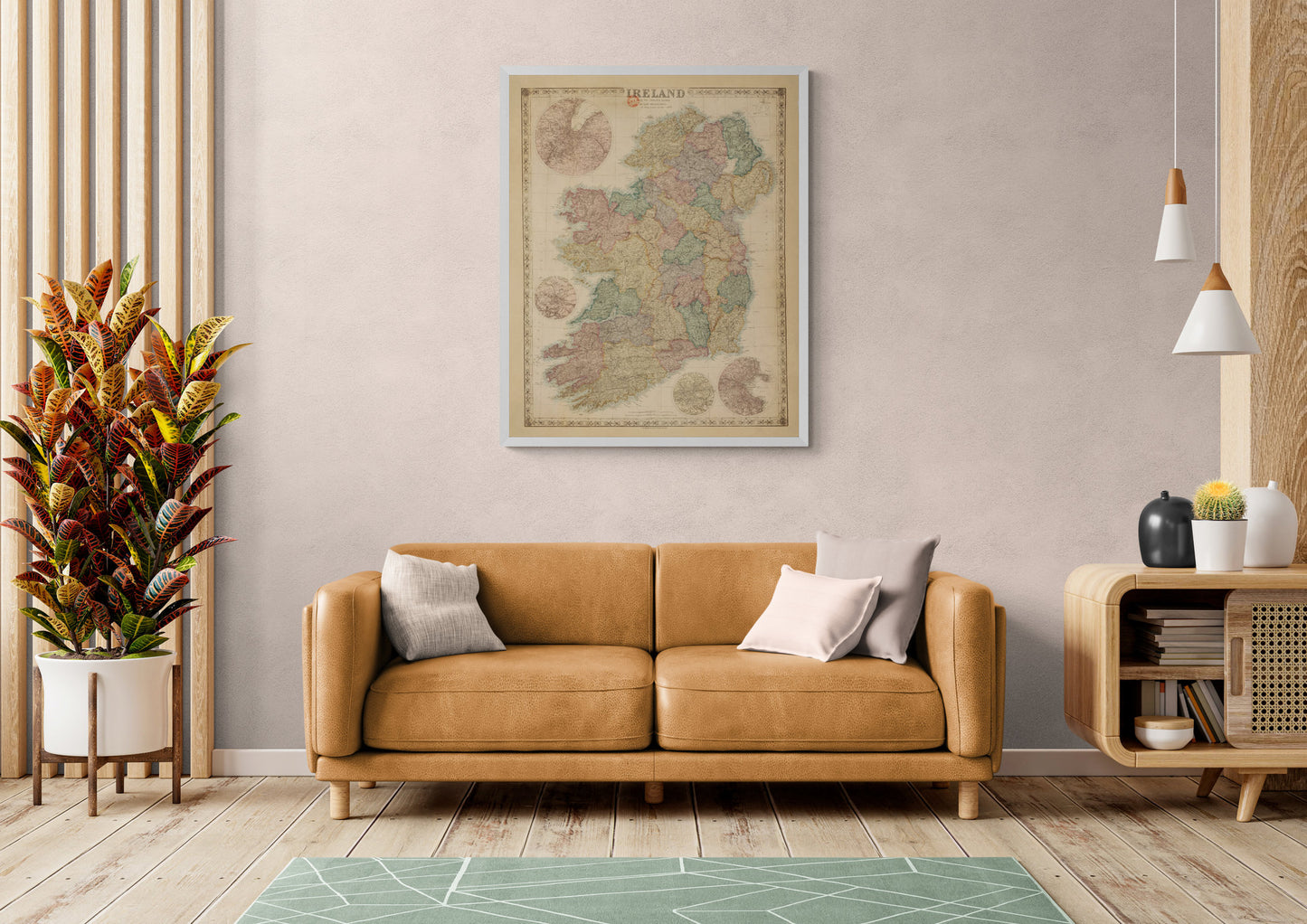 Ireland from the Ordnance Survey Map dated 19th Century - Antique Reproduction - Detailed Vintage Wall Map - Available Framed