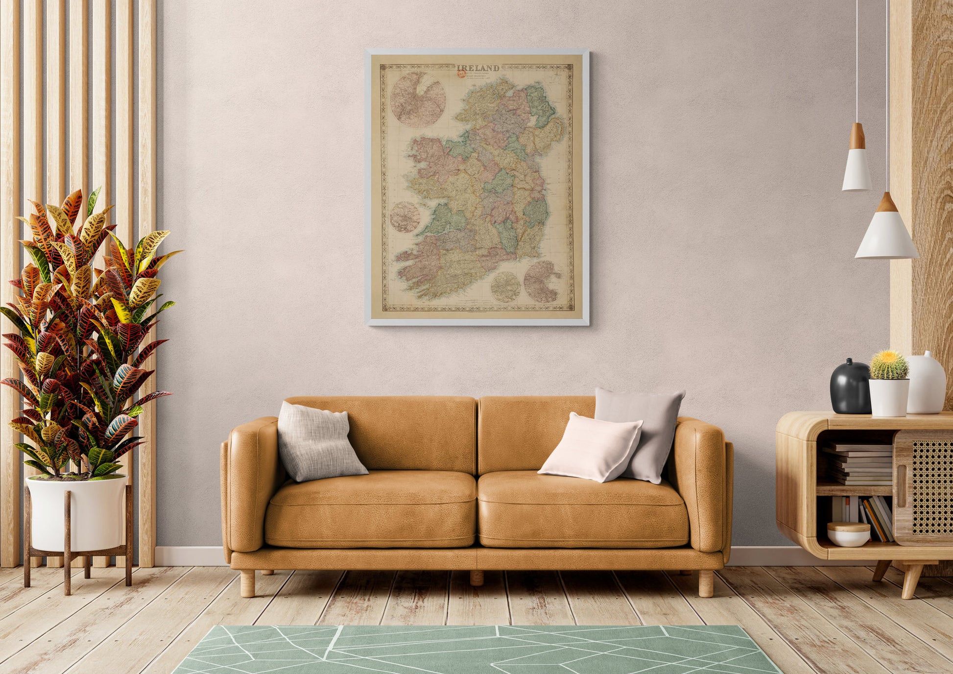 Ireland from the Ordnance Survey Map dated 19th Century - Antique Reproduction - Detailed Vintage Wall Map - Available Framed