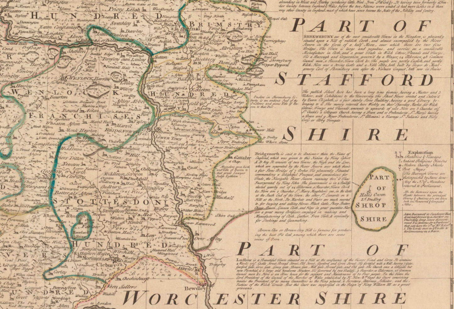 Shropshire Map dated 1760
