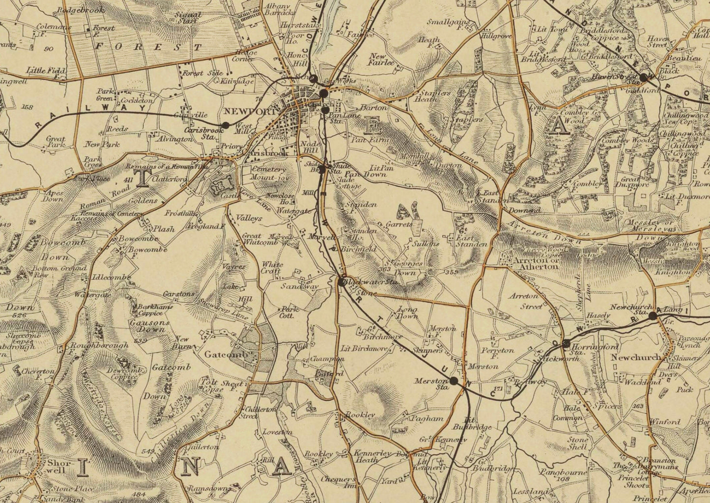 Isle of Wight Map dated c.1870