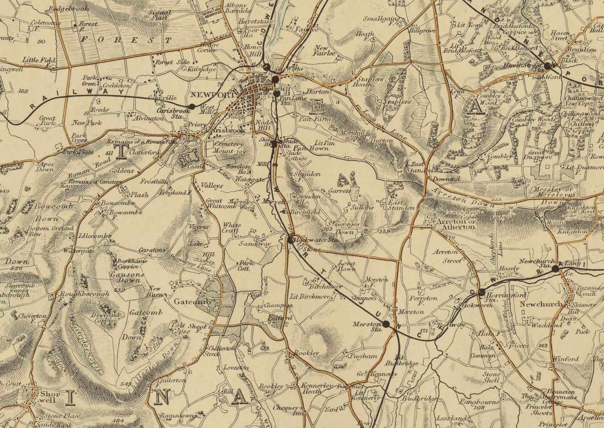 Isle of Wight Map dated c.1870