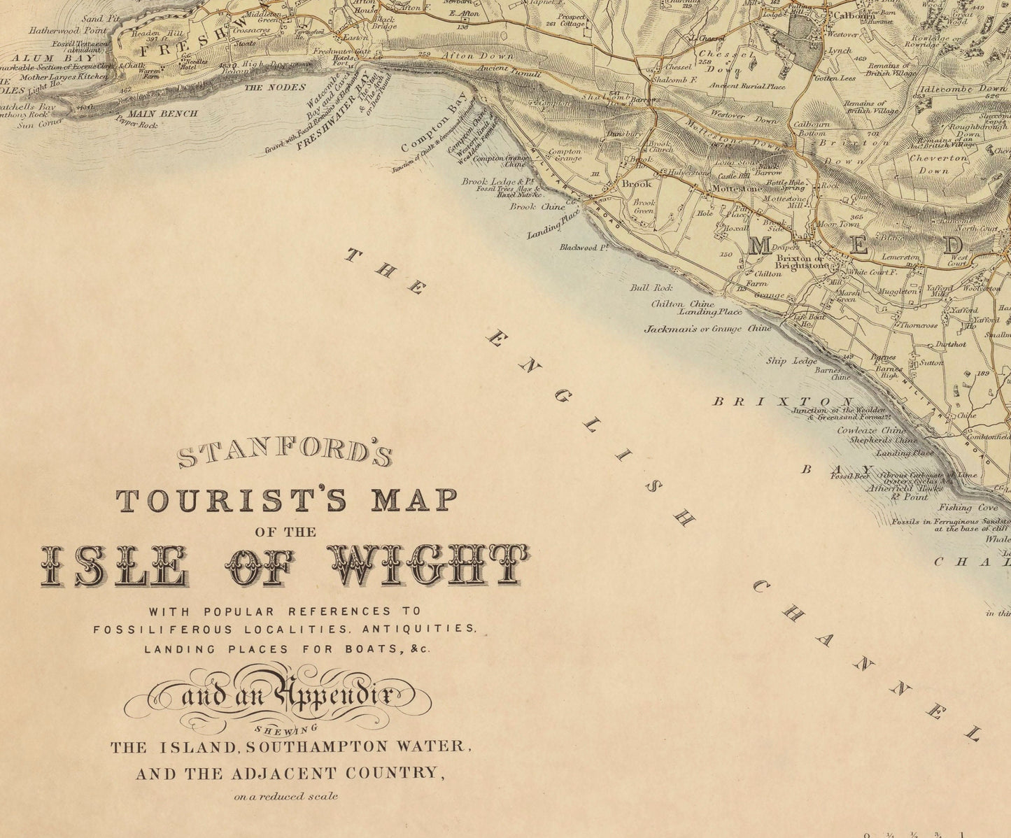 Isle of Wight Map dated c.1870