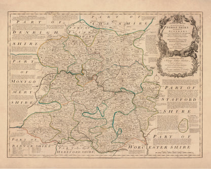Shropshire Map dated 1760