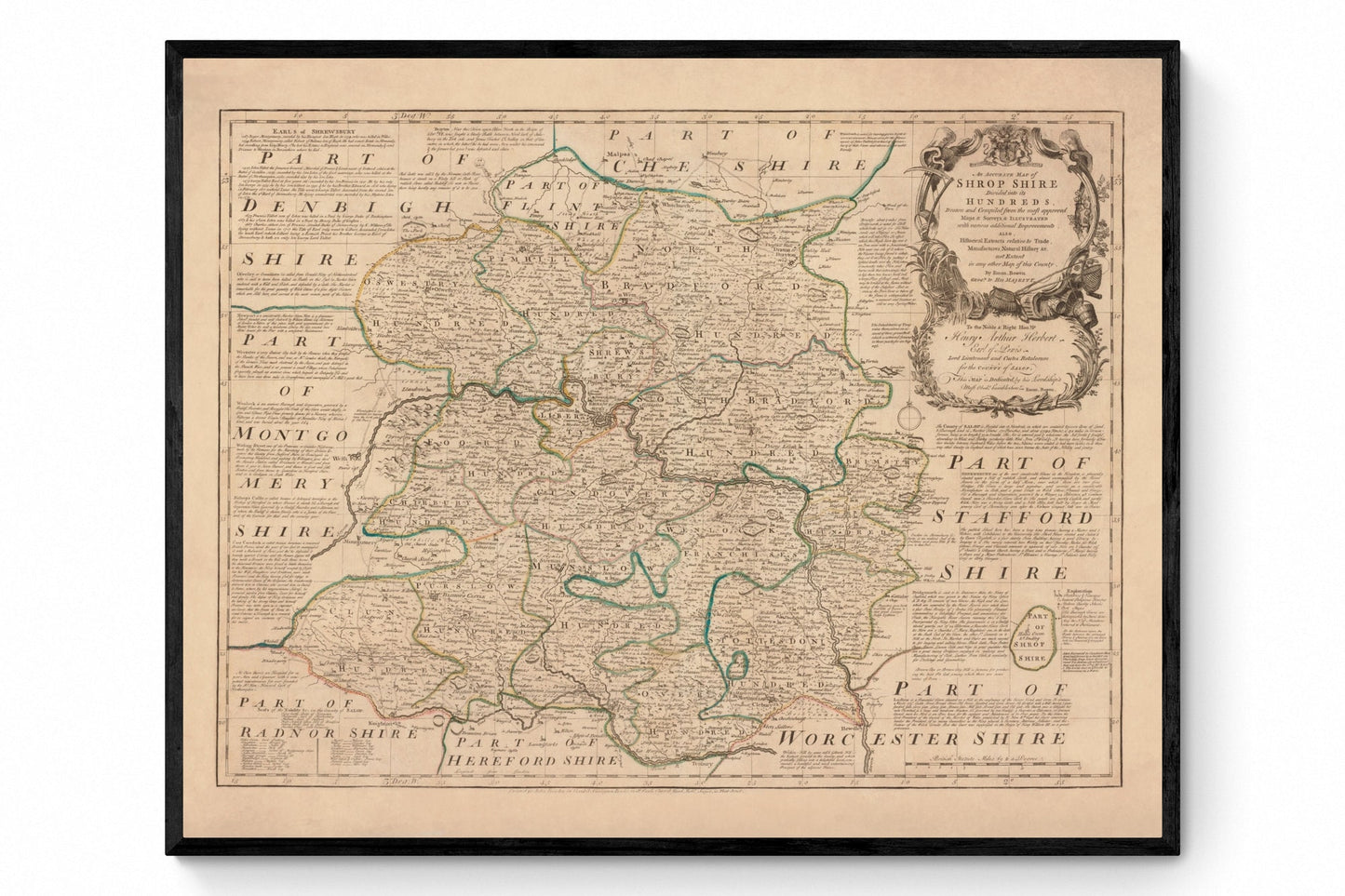 Shropshire Map dated 1760