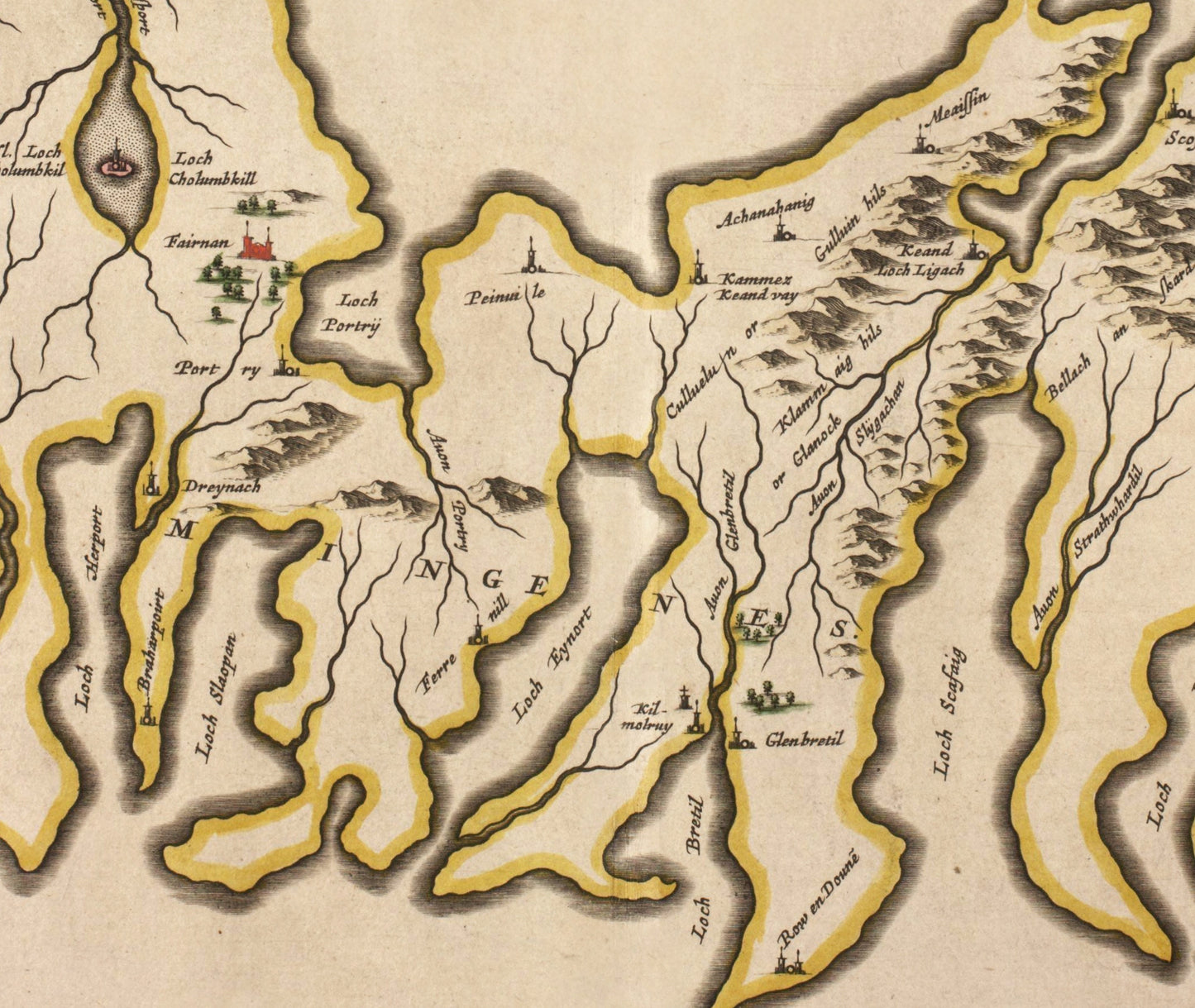 Isle of Skye Map dated 1654 - Antique Reproduction - Hebrides - Scotland - Available Framed