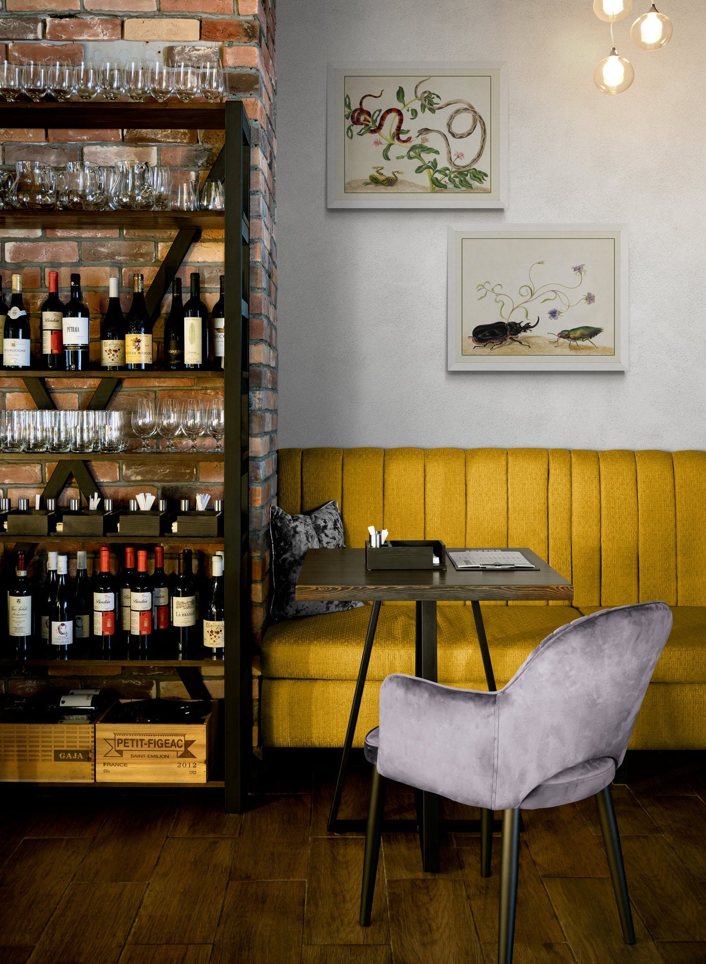 Fighting Snakes and Frog Print - False Coral Snake and Banded Cat-eyed Snake - dated c. 1701¬†- Antique Reproduction - Available Framed