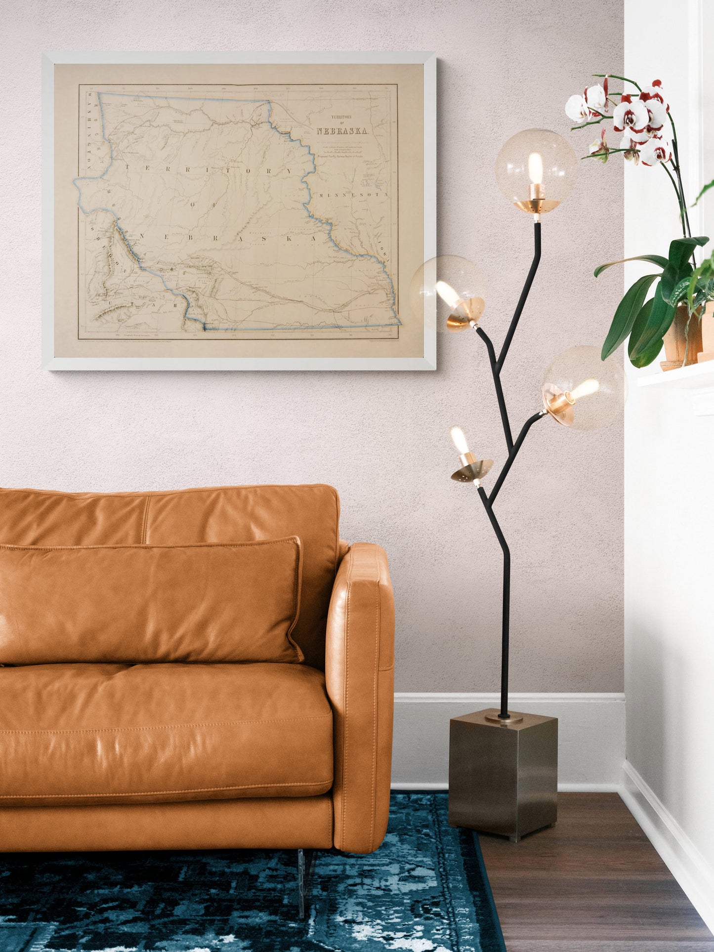 Territory of Nebraska map dated 1857 showing the proposed Pacific Railroad route - United States - Antique Reproduction - Available Framed