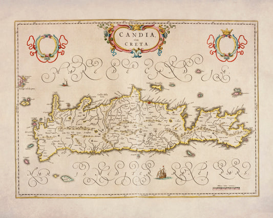 Crete (Candia – antique art print from Ninska Designs