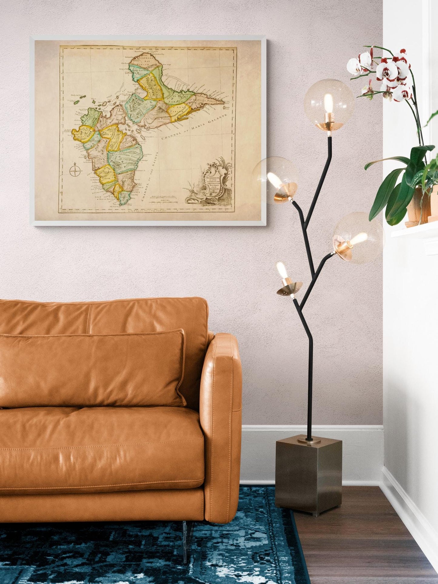 Map of Guadaloupe - Antique Reproduction Map - dated 1768 - Caribbean - Available Framed