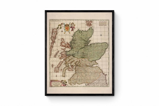 Scotia Regnum - Antique Map of Scotland - dated c.1715 - Atlas Maior - Antique Reproduction - Available Framed
