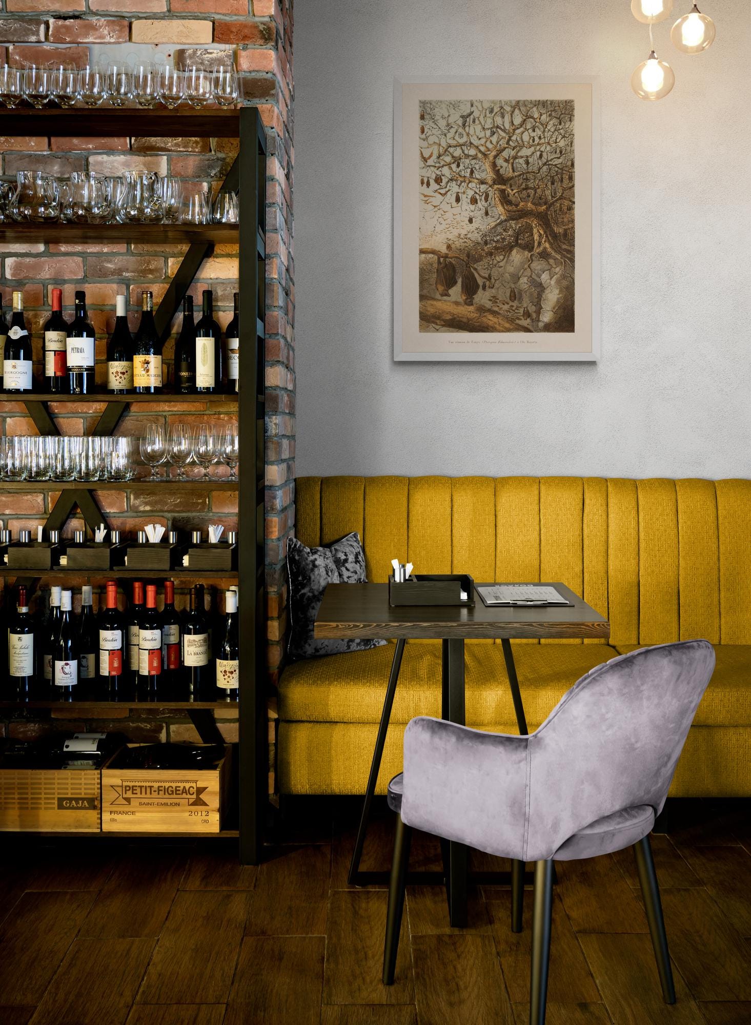 Indian Flying Fox meeting in Mayotte Island - dated 1868 - Antique Reproduction - Natural History - Bat - Available Framed