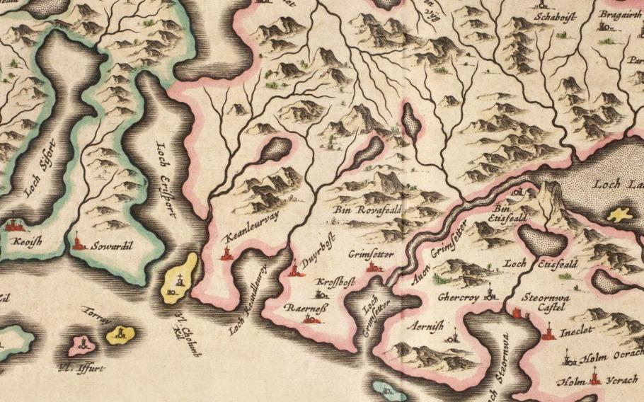 Lewis and Harris dated 1654 - Scotland - Antique Reproduction - Available Framed