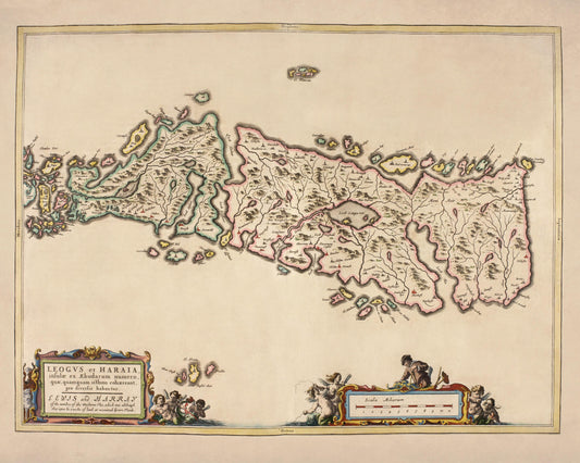 Lewis and Harris dated 1654 - Scotland - Antique Reproduction - Available Framed