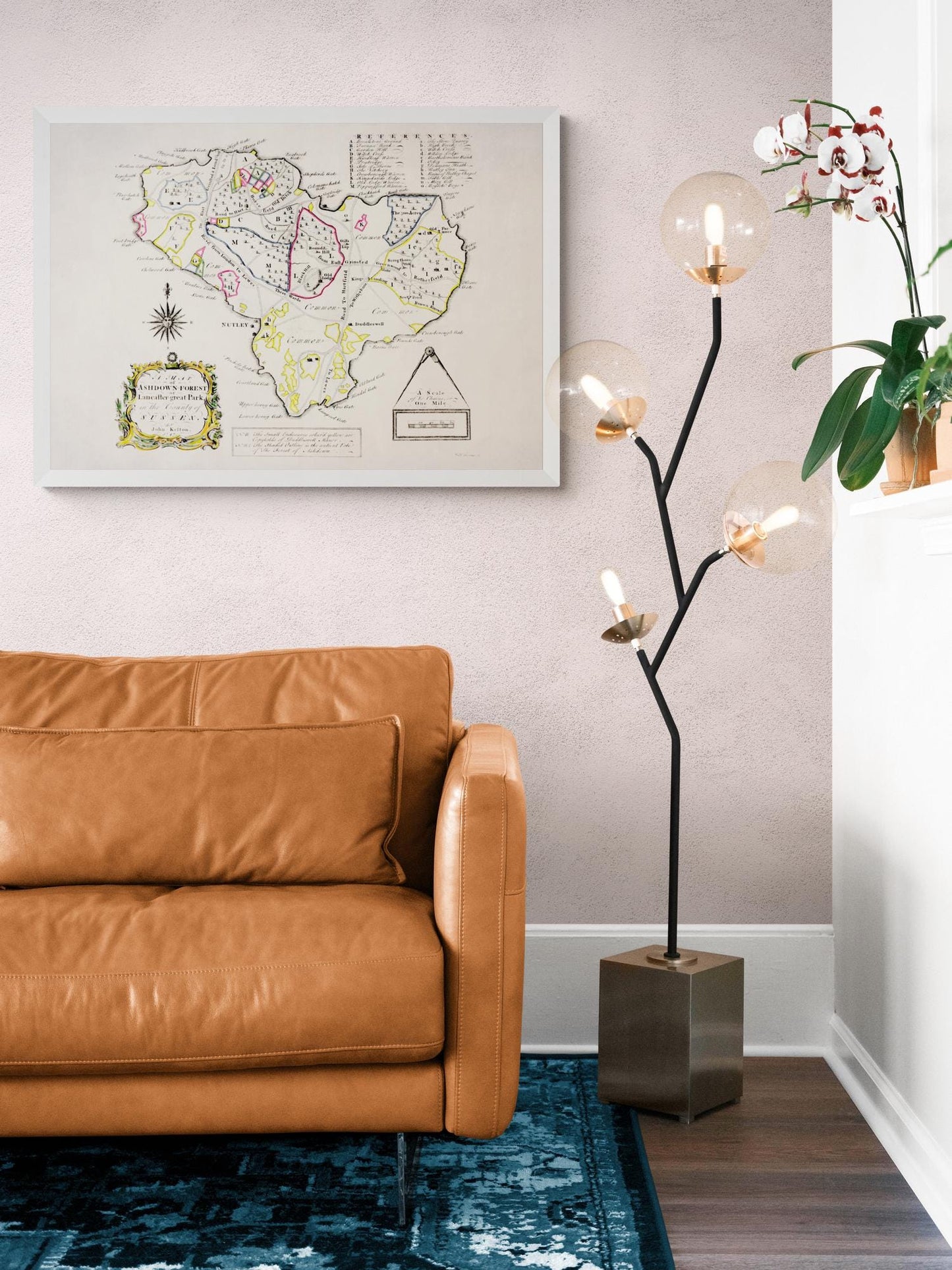 Ashdown Forest or Lancaster Great Park, Sussex - Antique Map - Dated 1747 - John Kelton - Antique Reproduction - Available Framed