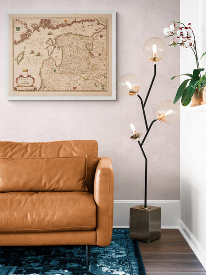 Lithuania Map dated 1645 - Latin Antique Map - Antique Reproduction - Available Framed