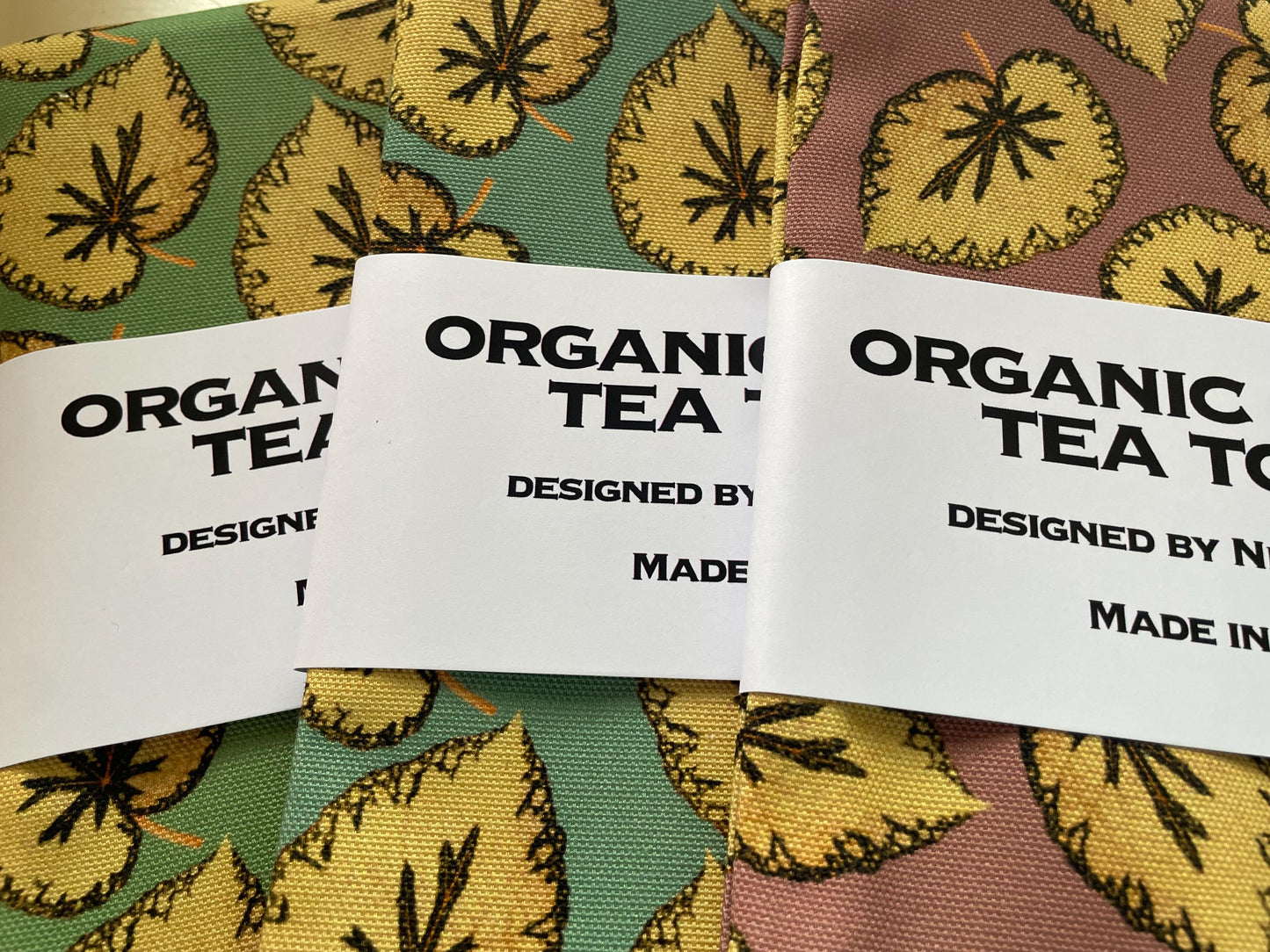 Floral Begonia Tea Towel - 100% Organic Cotton