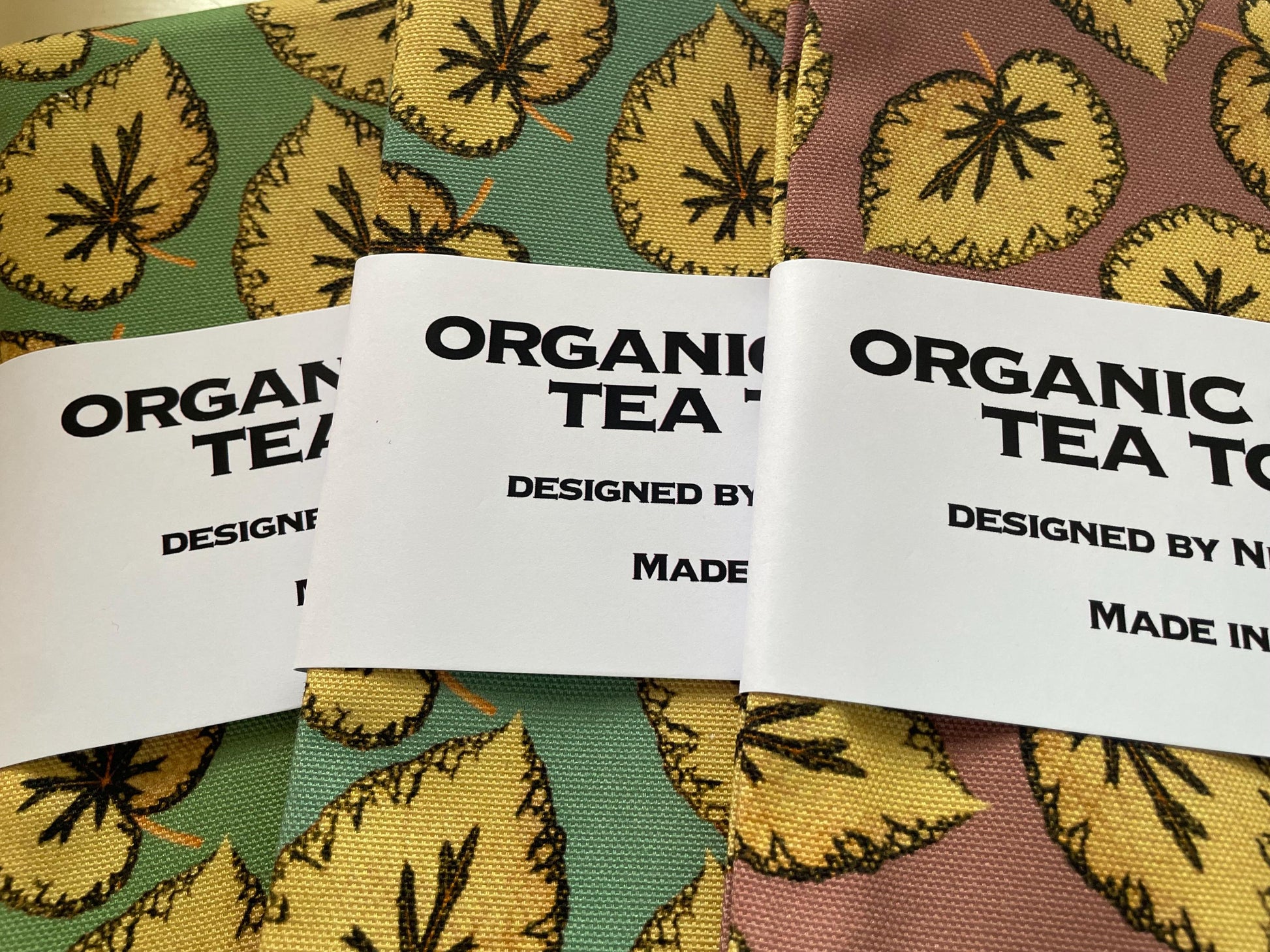 Floral Begonia Tea Towel - 100% Organic Cotton