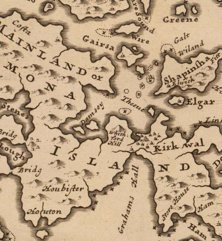 Orkney Islands (Orkneyshire) Antique Map - dated 1725 - Antique Reproduction - Available Framed