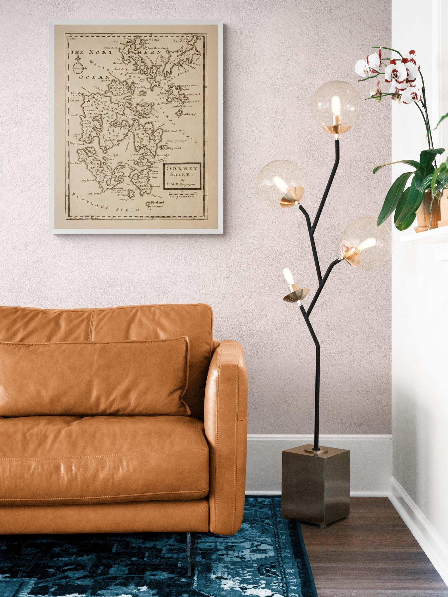 Orkney Islands (Orkneyshire) Antique Map - dated 1725 - Antique Reproduction - Available Framed