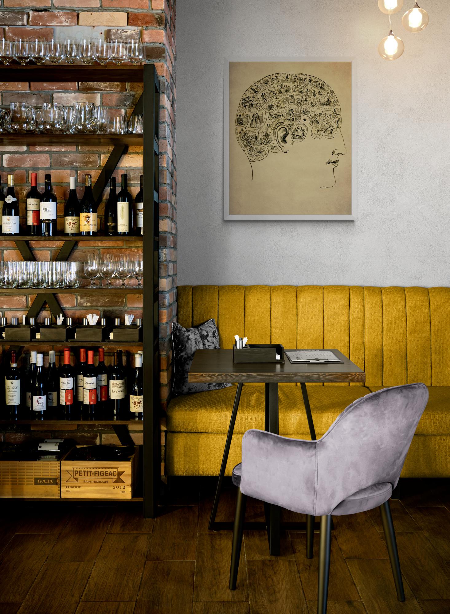 Phrenology Diagram Antique Reproduction - Psychology - dated 1871 - Available Framed