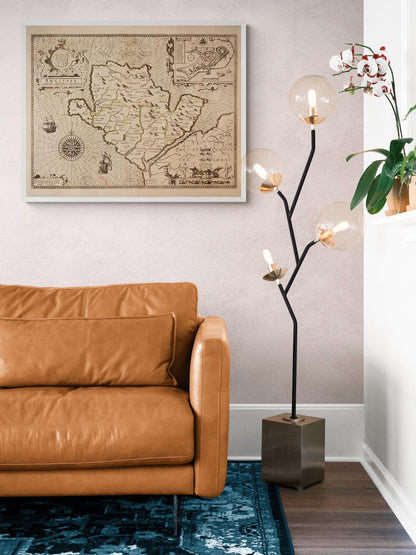 Anglesey Antique Map - dated 1610 - Wales - Antique Reproduction - Available Framed