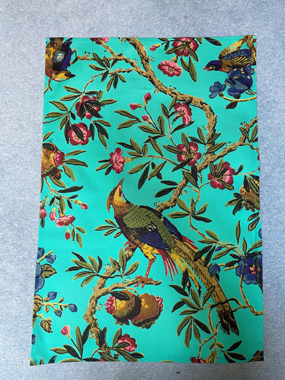 Tea Towels - 100% Organic Cotton - Antique Botanical Bird Print Design - Kitchen Linen