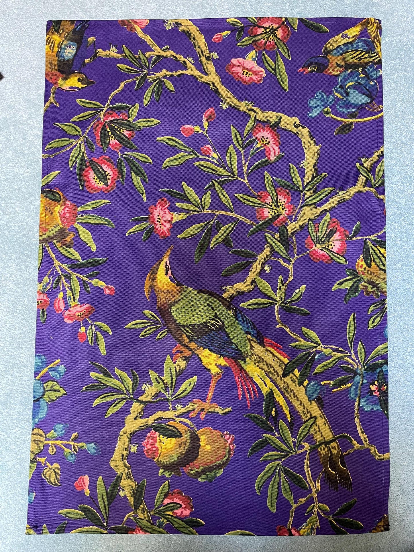 Tea Towels - 100% Organic Cotton - Antique Botanical Bird Print Design - Kitchen Linen