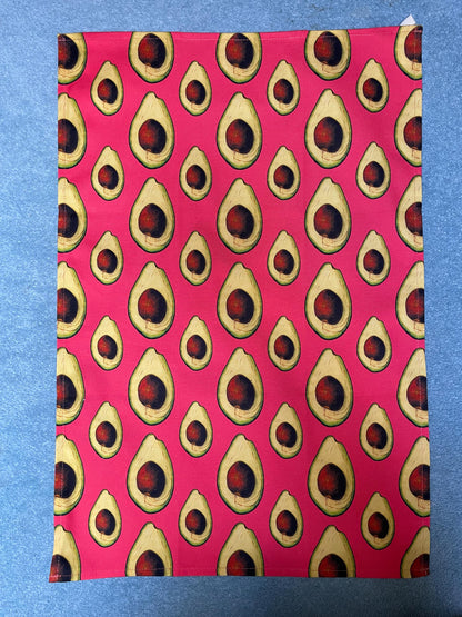 Tea Towels - 100% Organic Cotton - Avocado Design - Botanical Art - Kitchen Linen