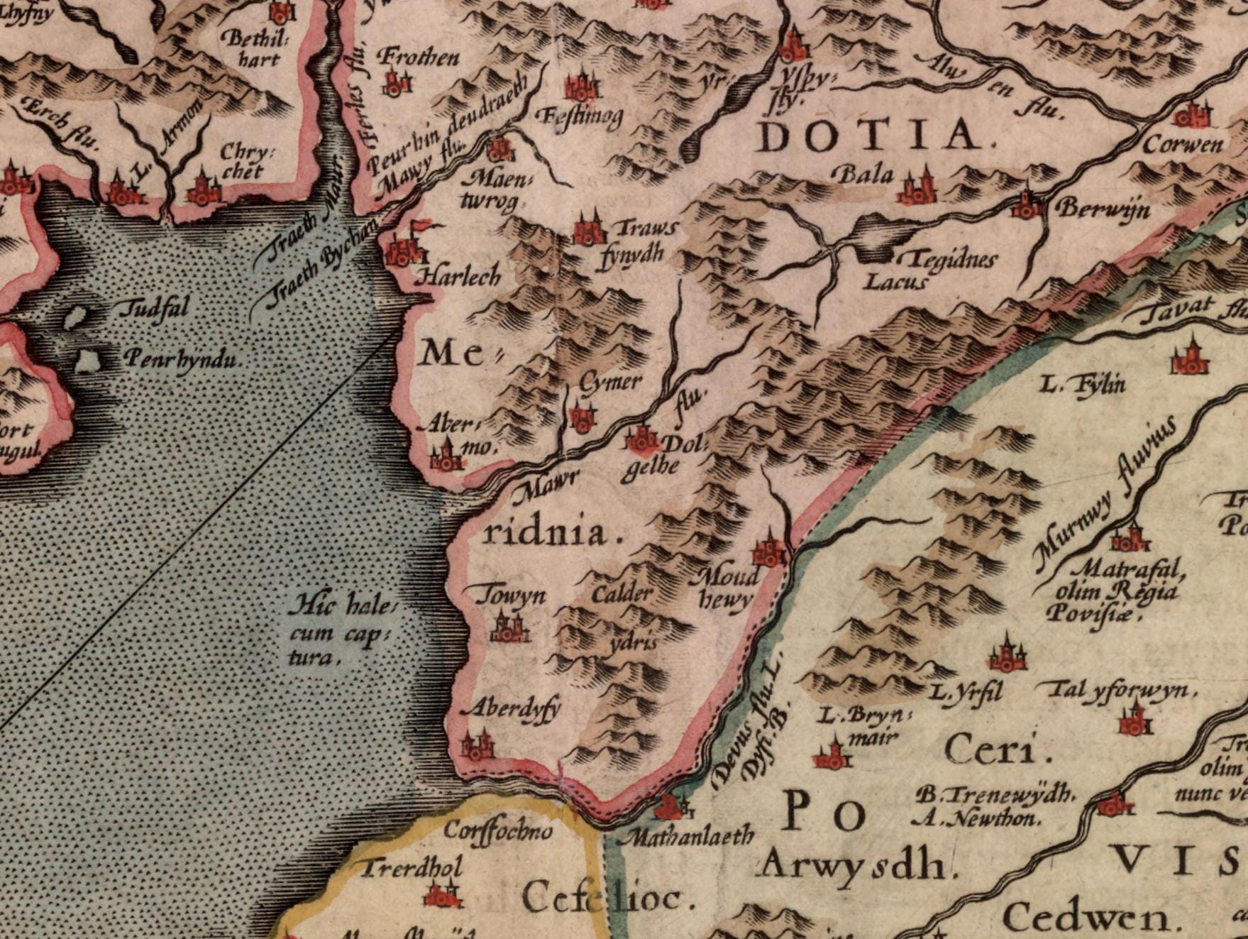 Wales Map - Antique Reproduction - Dated 1623 - Available Framed