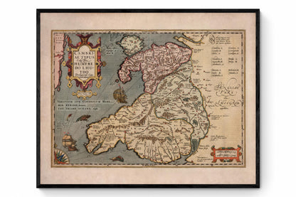 Wales Map - Antique Reproduction - Dated 1623 - Available Framed