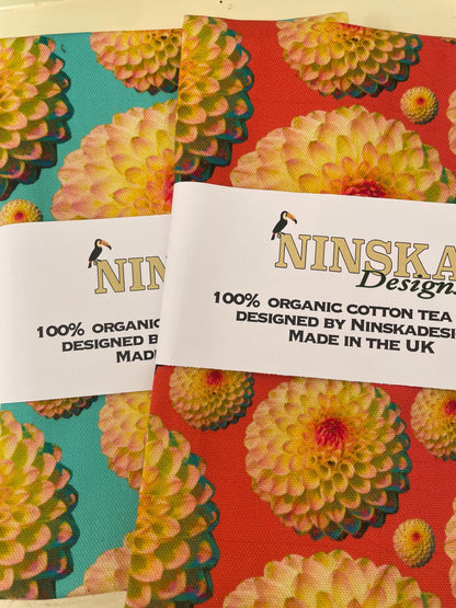 Dahlia Tea Towel ‚Äì 100% Organic Cotton