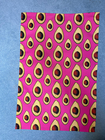 Tea Towels - 100% Organic Cotton - Avocado Design - Botanical Art - Kitchen Linen