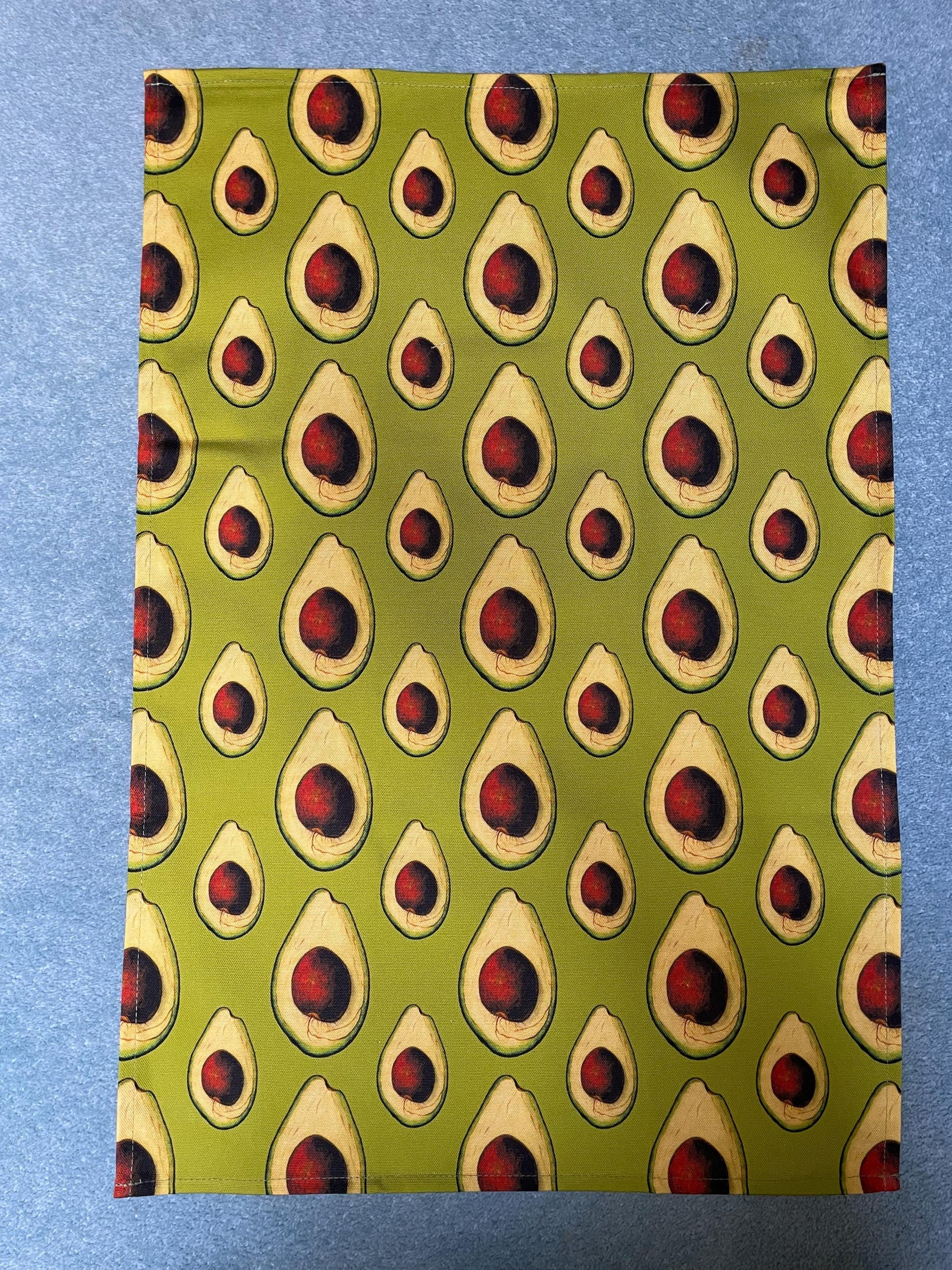 Tea Towels - 100% Organic Cotton - Avocado Design - Botanical Art - Kitchen Linen