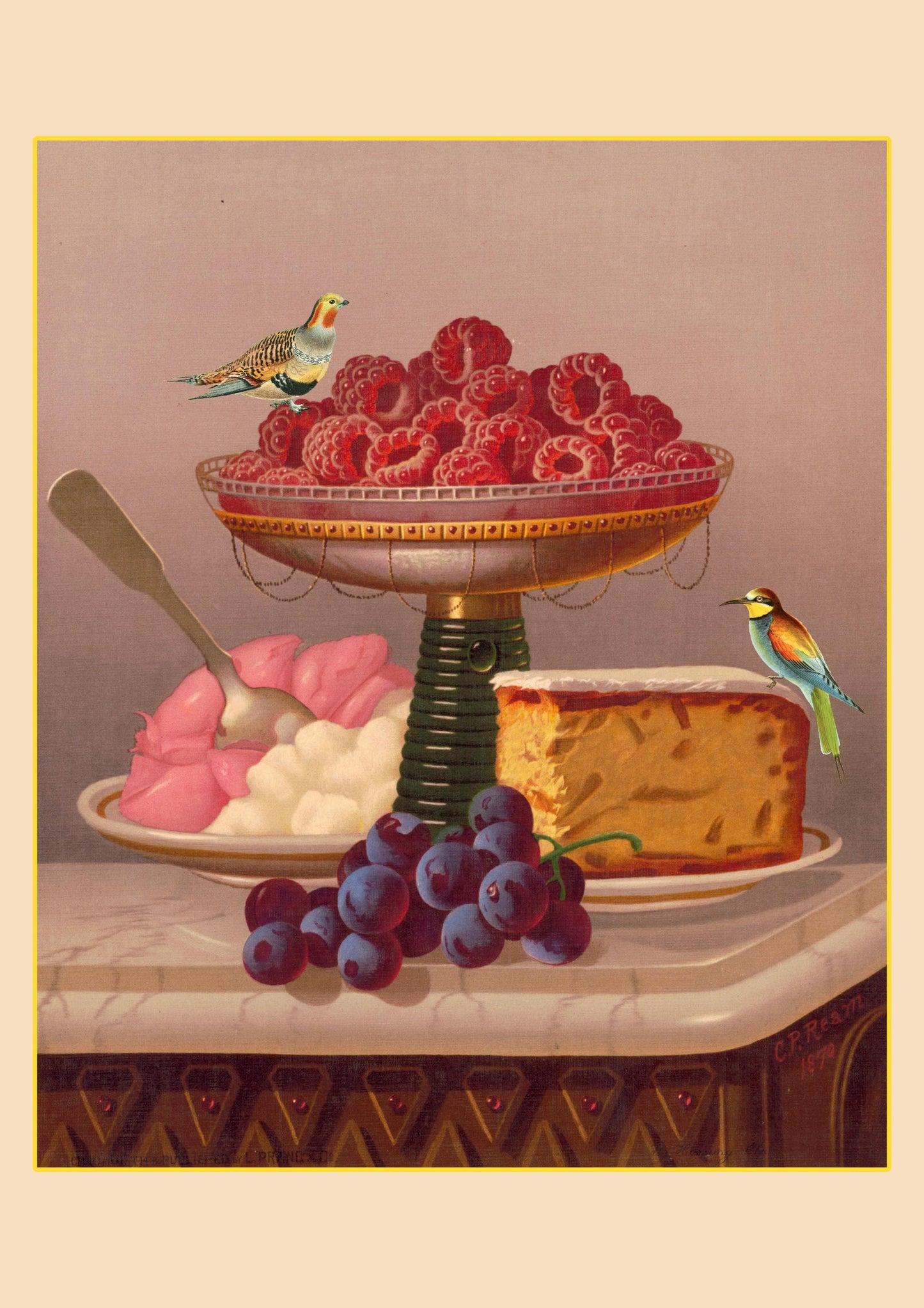 Birds and Cake dated 1871