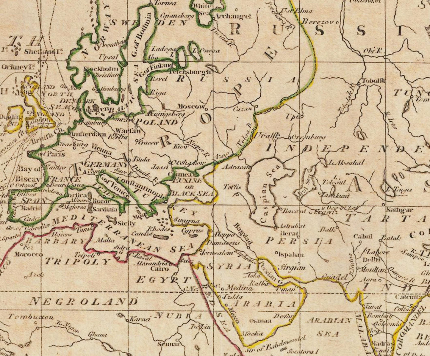 Map of the World on Mercator's Projection with the Pacific Ocean centrally placed dated 1799