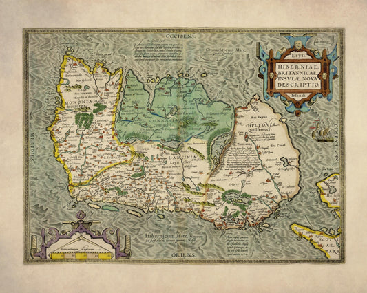 Cyprus Map dated 1600s - Antique Reproduction - Available Framed