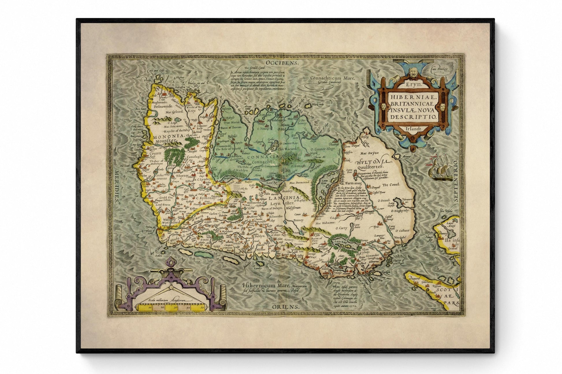 Cyprus Map dated 1600s - Antique Reproduction - Available Framed