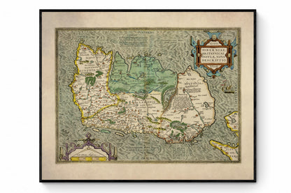 Cyprus Map dated 1600s - Antique Reproduction - Available Framed