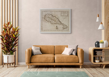 The Island of St Christophers alias St Kitts Map dated 1729 - Herman Moll