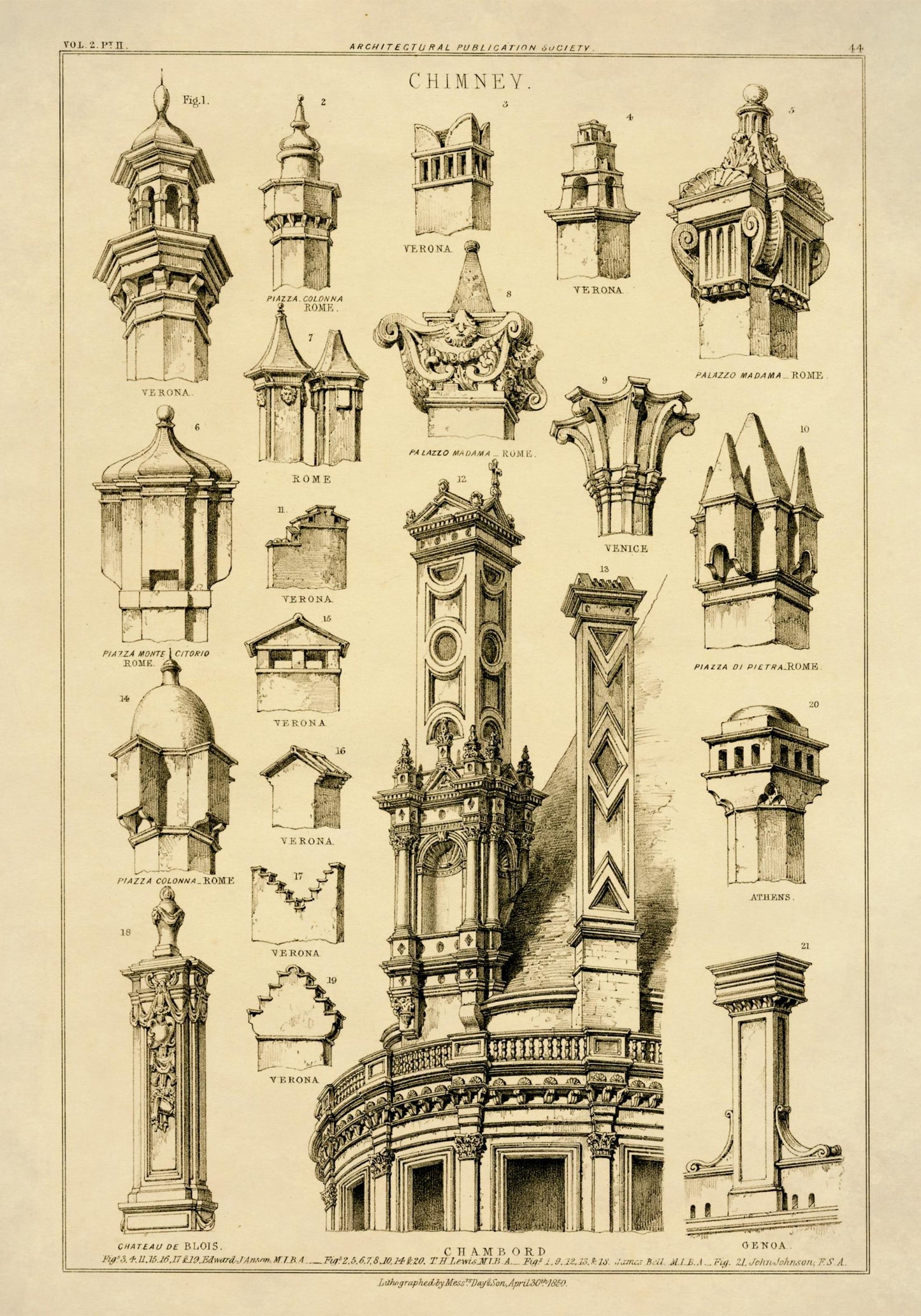 Chimneys dated 1850
