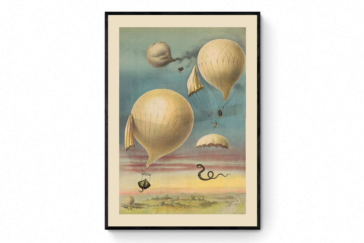 Parachuting Animals dated 1900