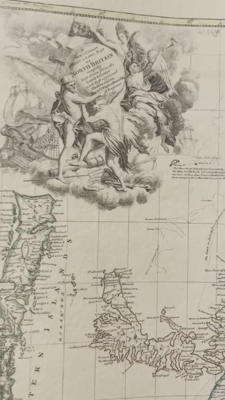 Scotland Map (North Britain) dated 1745 - Antique Reproduction - Emanuel Bowen - Detailed Map - Available Framed